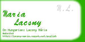 maria lacsny business card